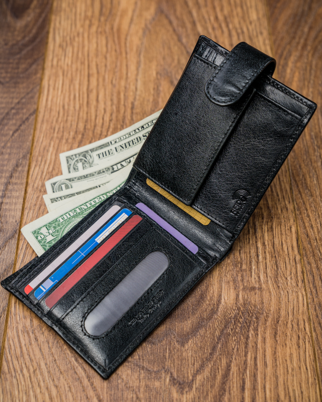 Кошелек мужской Pierre Andreus PW-010L-BTU BLACK Кошелек мужской Pierre Andreus PW-010L-BTU BLACK
